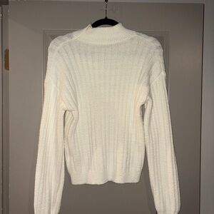 Chic Cream Women's Turtleneck Sweater Skirt Set